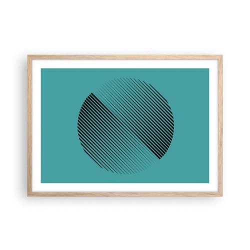 Een poster in een licht eiken lijst - Cirkel – een geometrische variatie - 70x50 cm