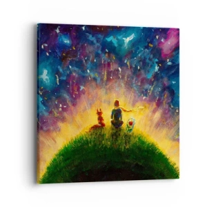 Schilderen op canvas - Liefde en vriendschap - de hele wereld - 40x40 cm