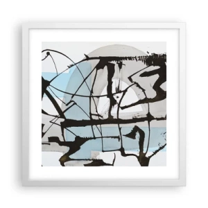 Poster in een witte lijst - Toch blauw - 40x40 cm