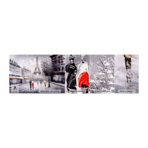 Fotobehang Monster Zelfklevend Deluxe Sticker - Parijs wandeling - Stad, Parijs, Eiffeltoren - 100x30 cm