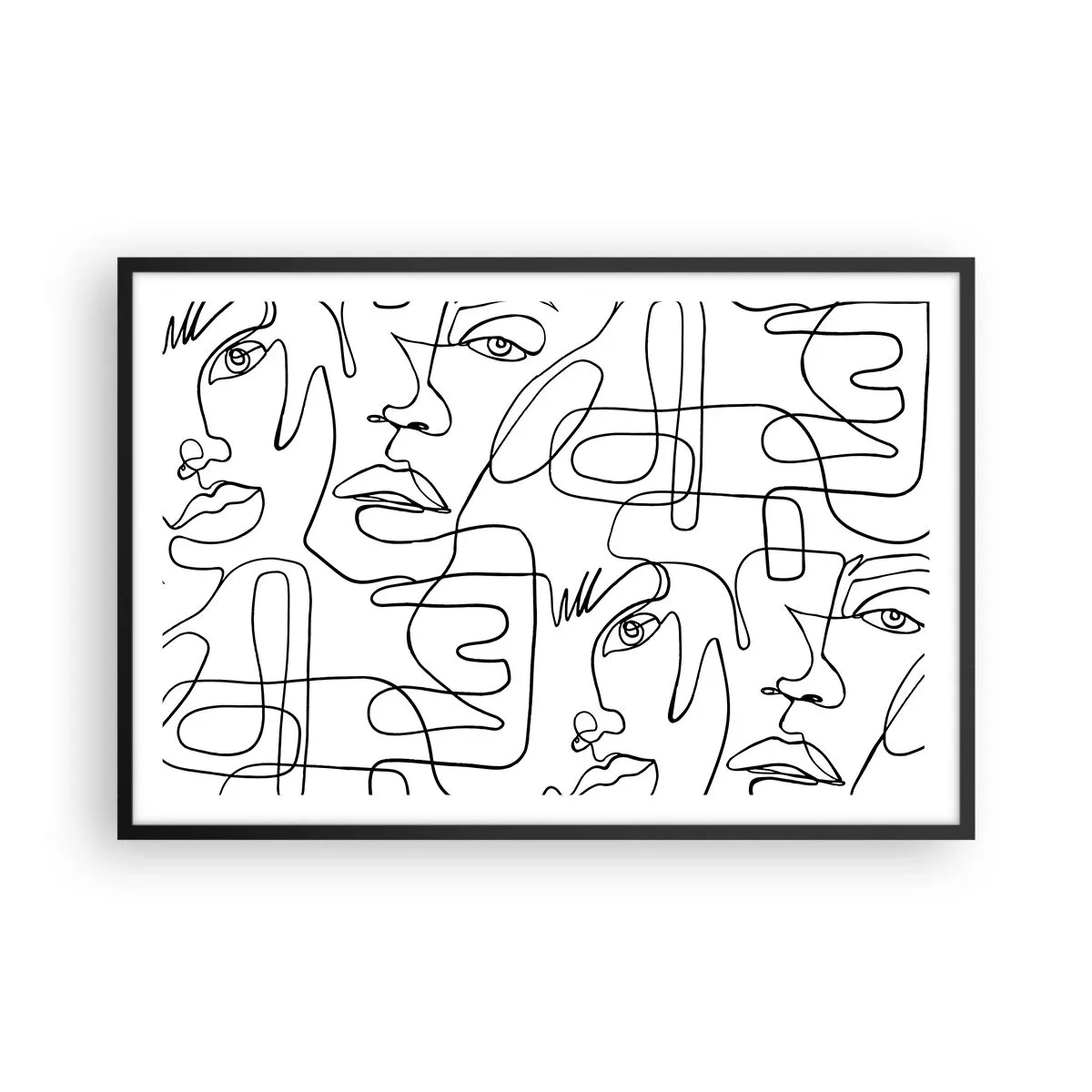 Poster in een zwarte lijst - In verwarde emoties - 91x61 cm