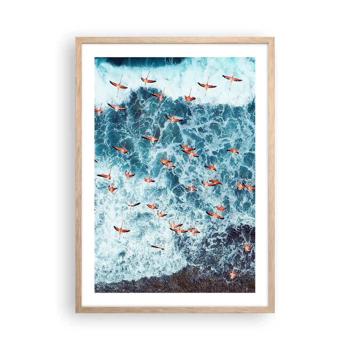 Een poster in een licht eiken lijst - De kustparade - 50x70 cm