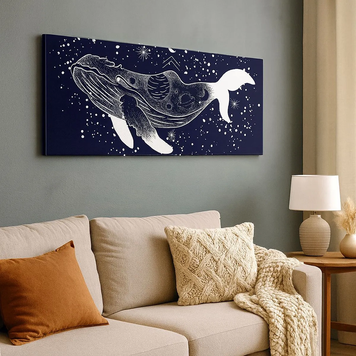 Schilderen op canvas - In de oceaan van het universum - 100x40 cm
