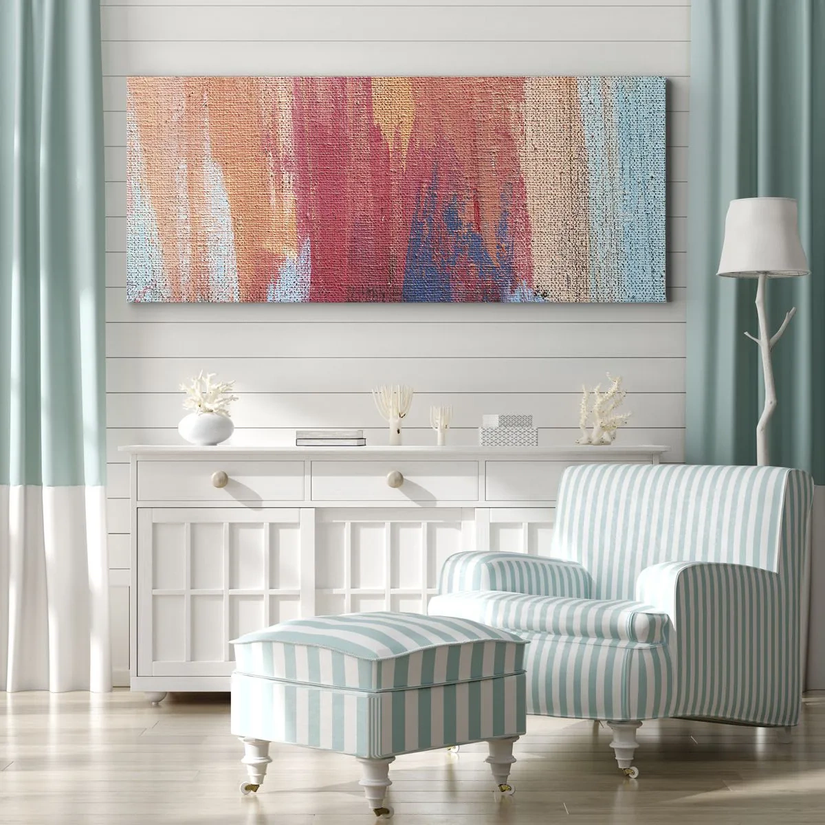 Schilderen op canvas - Ren door de regenboog - 160x50 cm