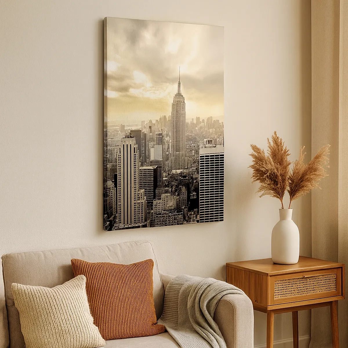Schilderen op canvas - New York geweven van grijs - 50x70 cm