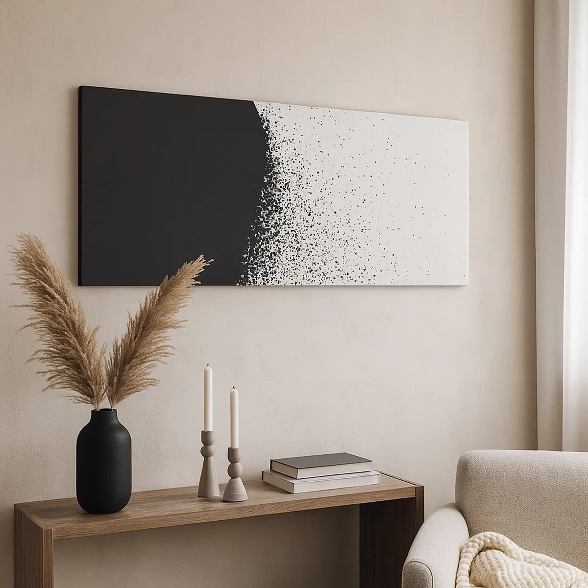 Schilderen op canvas - Beweging van moleculen - 30x30 cm