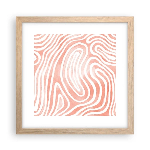 Een poster in een licht eiken lijst - In het koraallabyrint - 30x30 cm