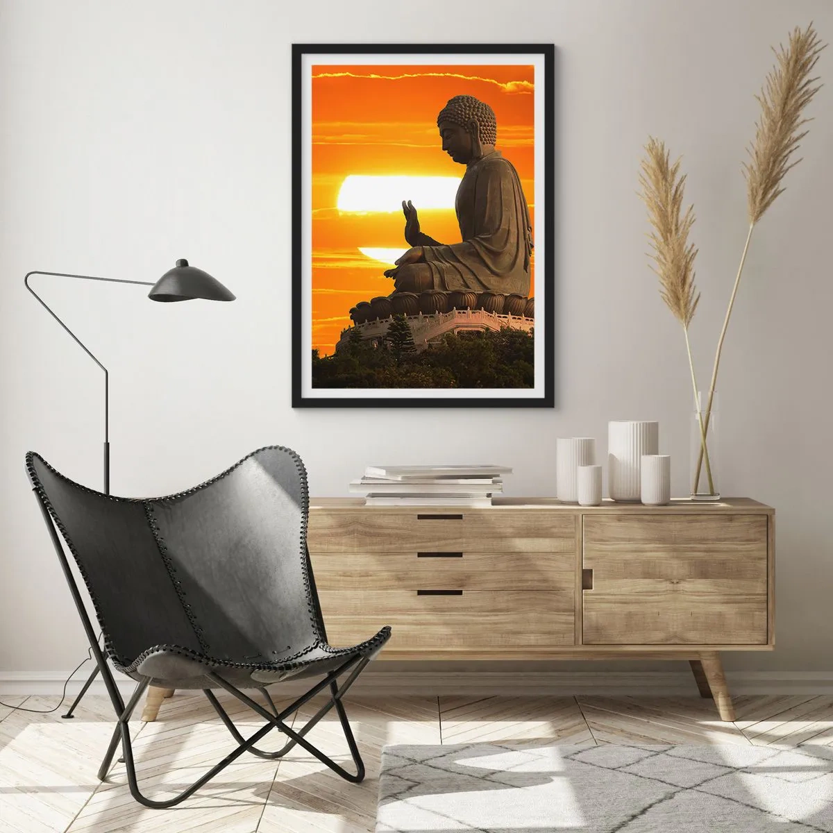 Poster in een zwarte lijst - Geen angst voor de wereld - 40x50 cm
