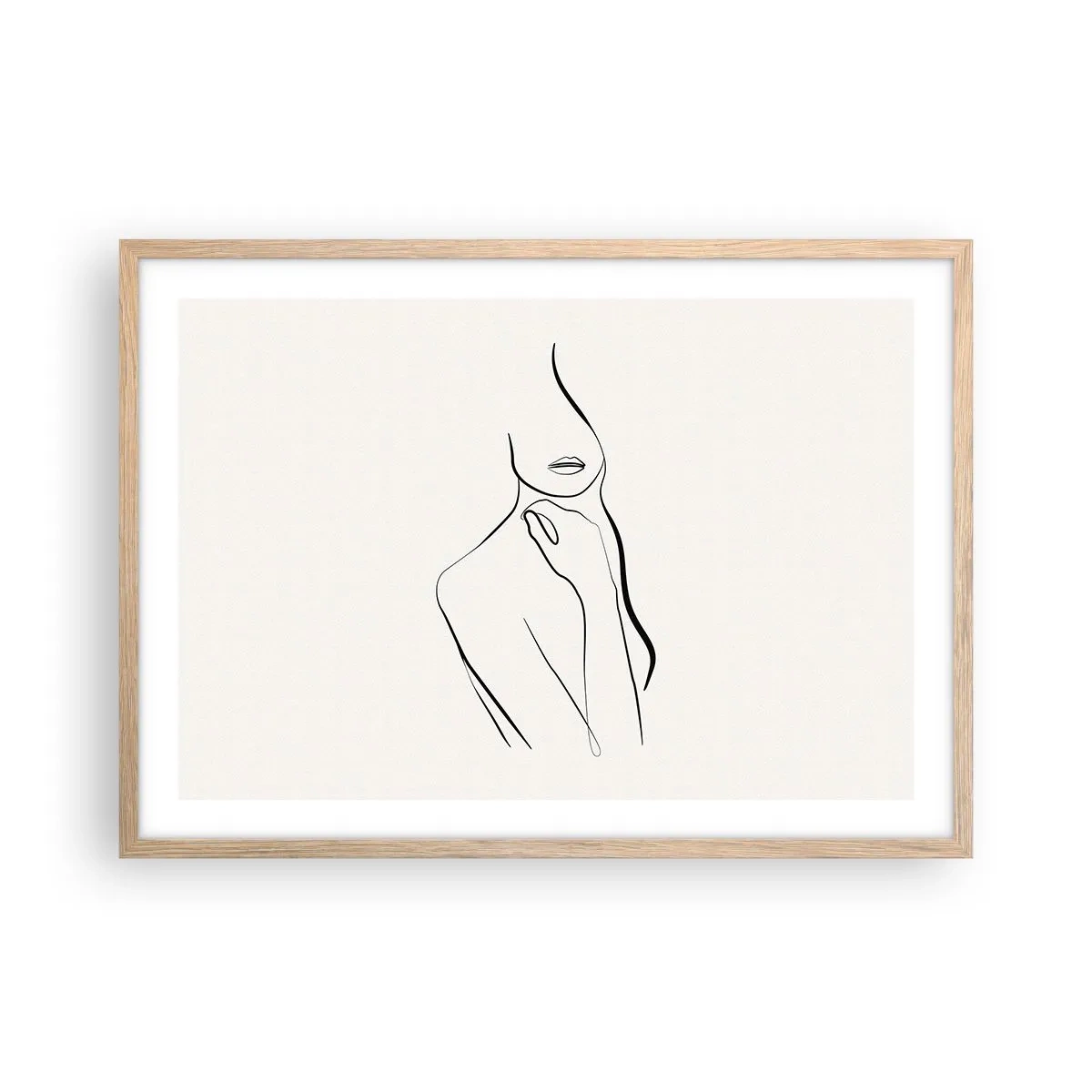 Een poster in een licht eiken lijst - Een golf van melancholie - 70x50 cm