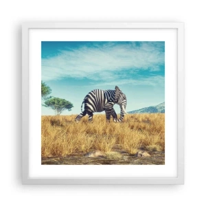 Poster in een witte lijst - Grijs is niet meer in de mode - 40x40 cm