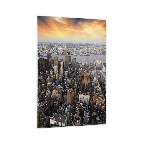Schilderen op glas - Het kloppend hart van onze tijd - 70x100 cm
