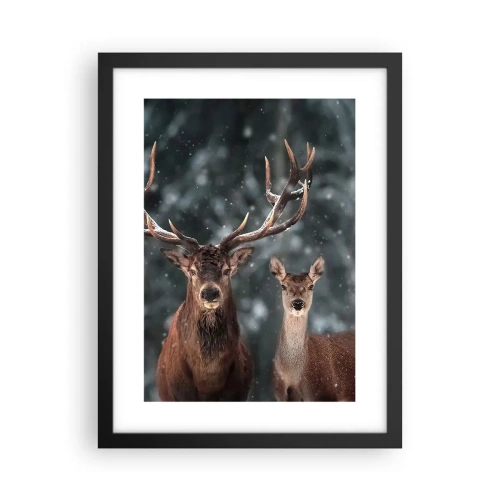 Poster in een zwarte lijst - Heer van het bos met zijn vrouw - 30x40 cm