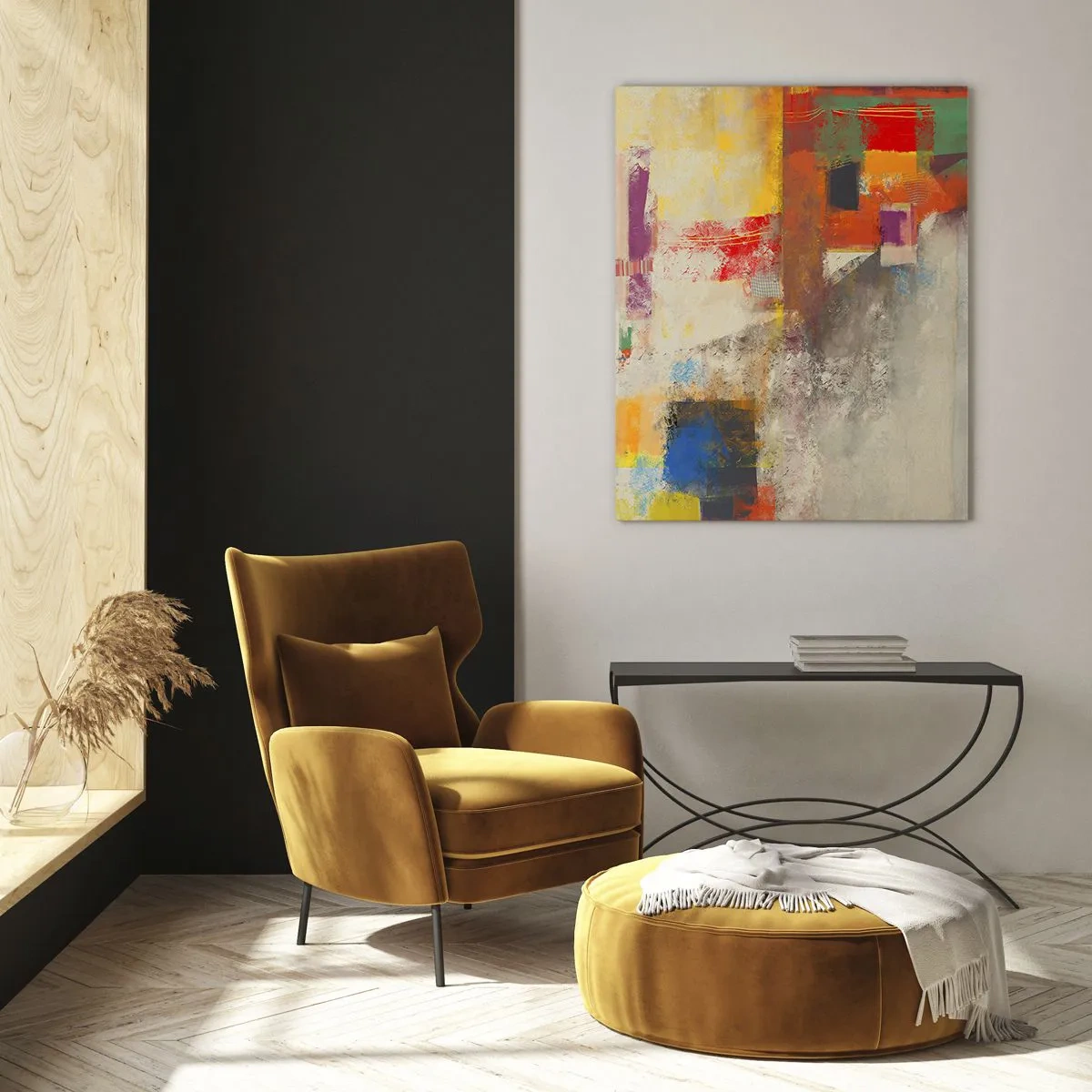 Schilderen op glas - Kleur geometrie - 70x100 cm