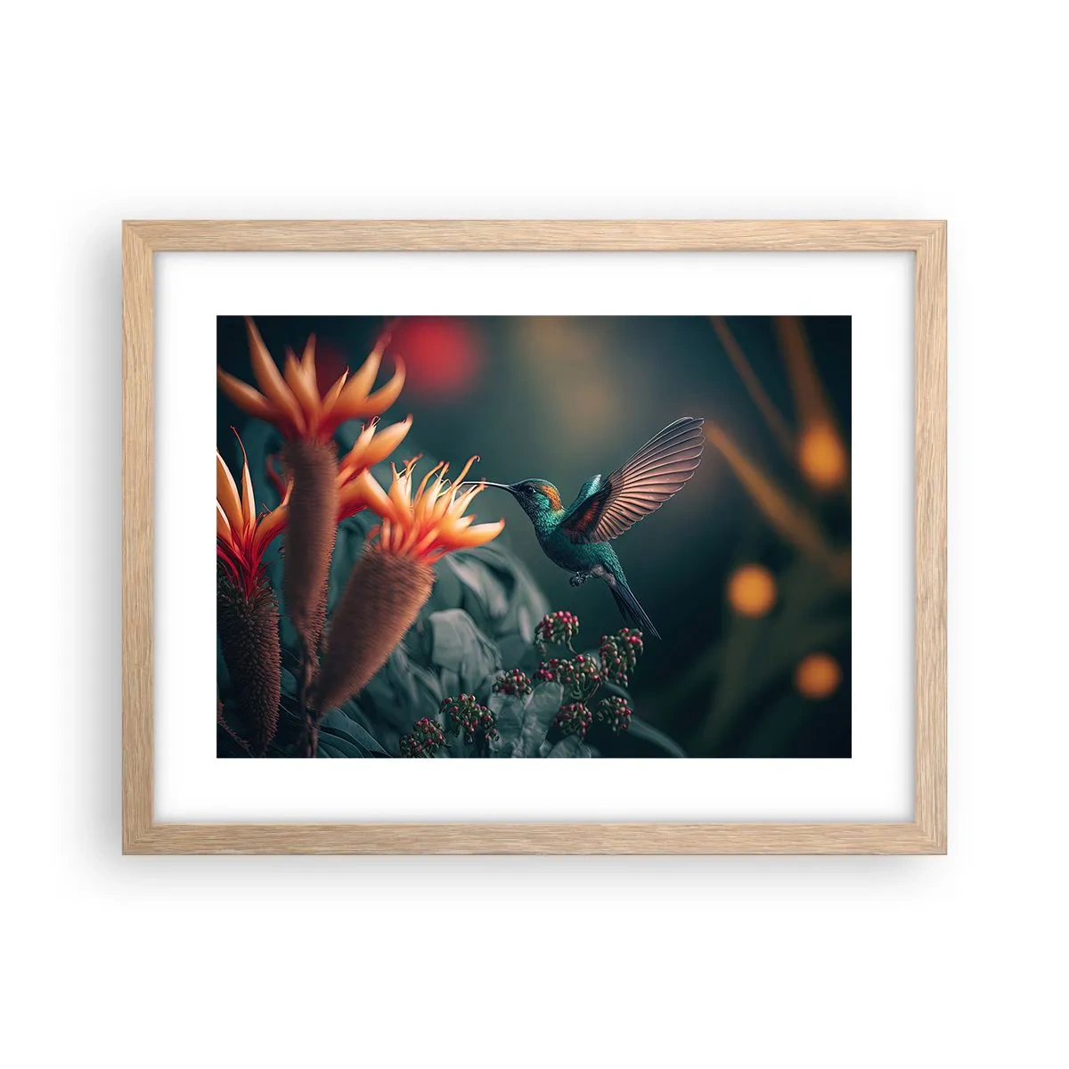 Een poster in een licht eiken lijst - een werkelijk kleurrijk leven - 40x30 cm