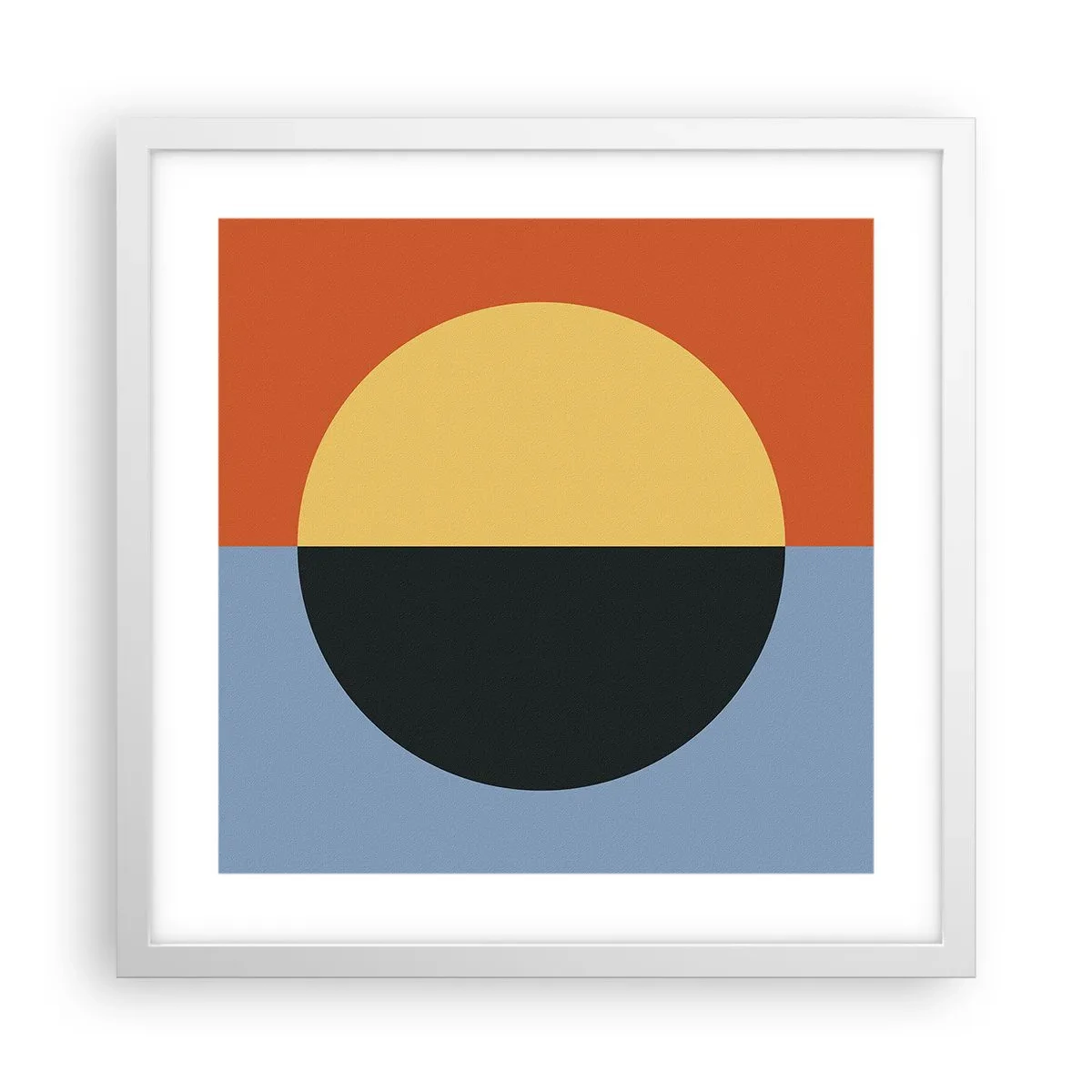 Poster in een witte lijst - Een compositie van warmte en koelte - 40x40 cm