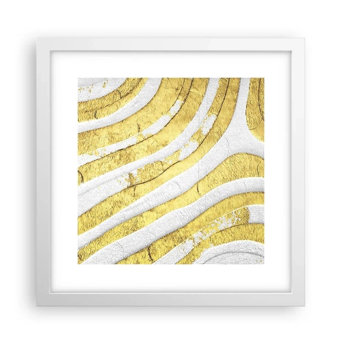 Poster in een witte lijst - Compositie in wit en goud - 30x30 cm