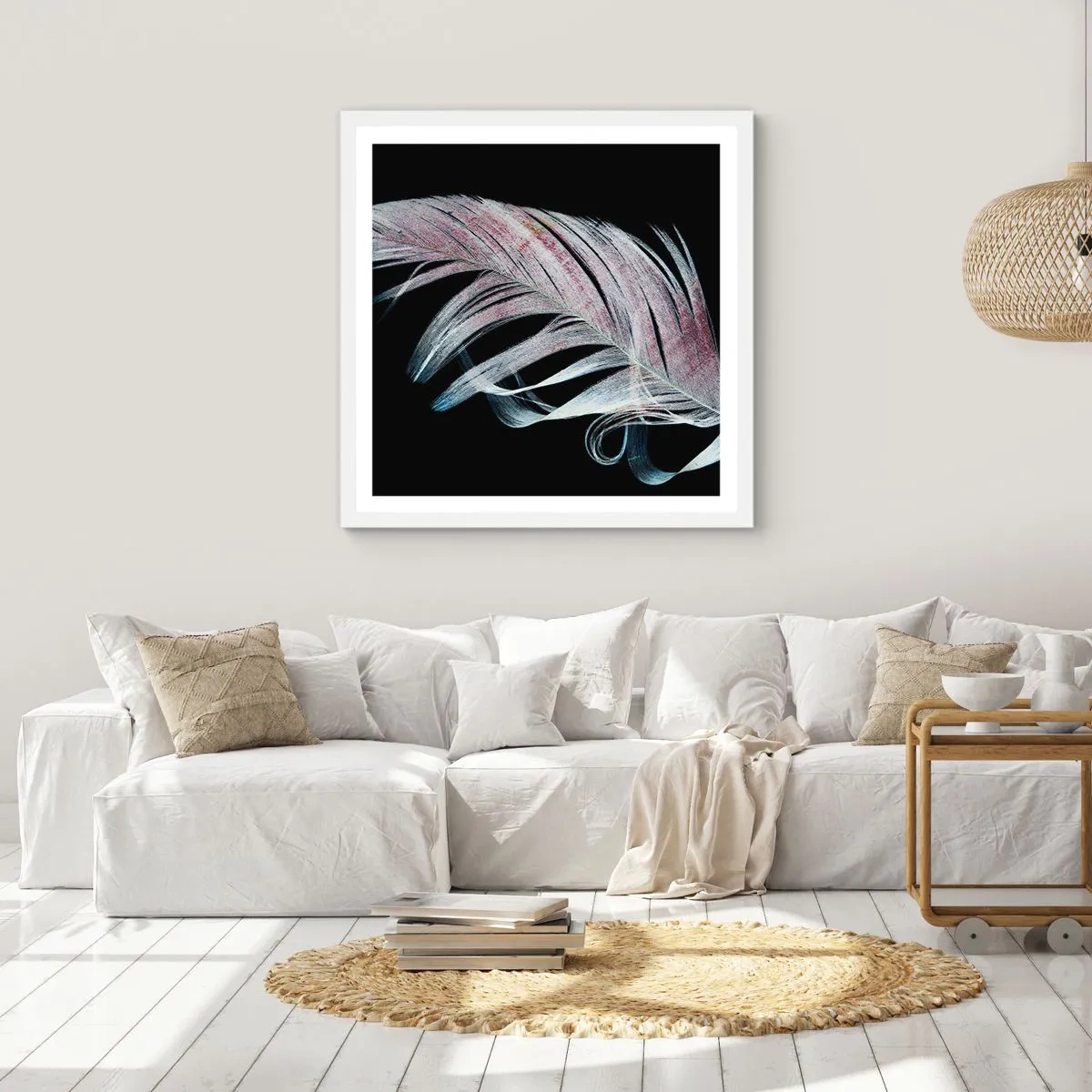 Poster in een witte lijst - Denk aan aanraking - 50x50 cm