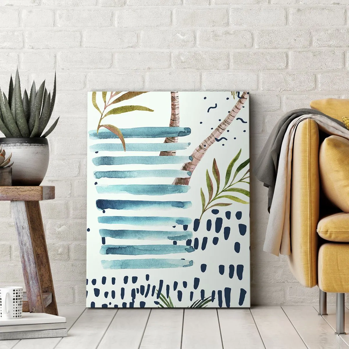 Schilderen op canvas - Vakantie onder palmbomen - 55x100 cm