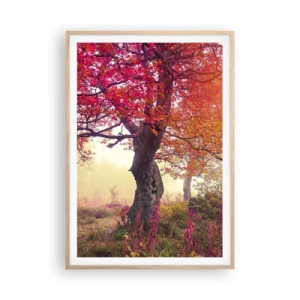 Een poster in een licht eiken lijst - Bloeiende razernij - 70x100 cm