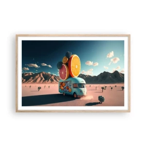 Een poster in een licht eiken lijst - De smaak van vakantie - 91x61 cm