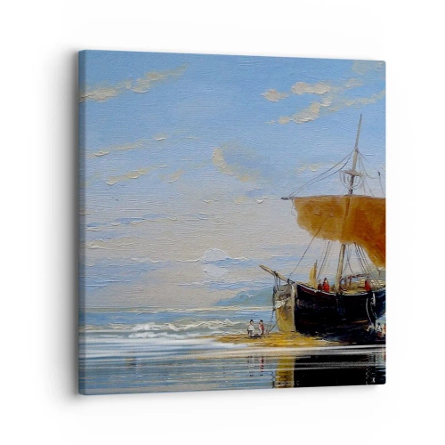 Schilderen op canvas - Water, bodem, lucht - 30x30 cm