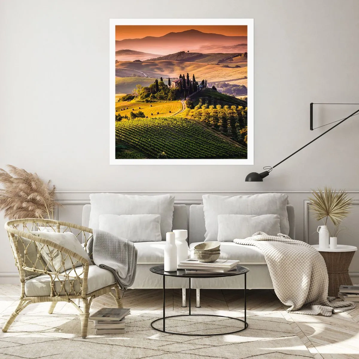 Poster - Arcadia - het Toscaanse landschap - 60x60 cm