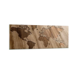 Schilderen op glas - De wereld ligt op tafel - 140x50 cm