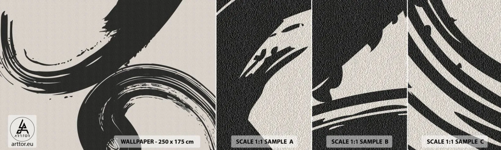 Fotobehang Monster Zelfklevend Deluxe Sticker - Vegend en cirkevormig - Deel, Borstel, Minimalisme - 100x30 cm