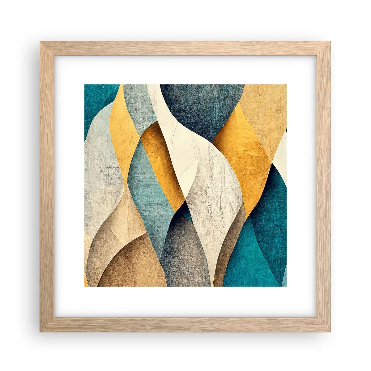 Een poster in een licht eiken lijst - Ritme en beweging - 30x30 cm