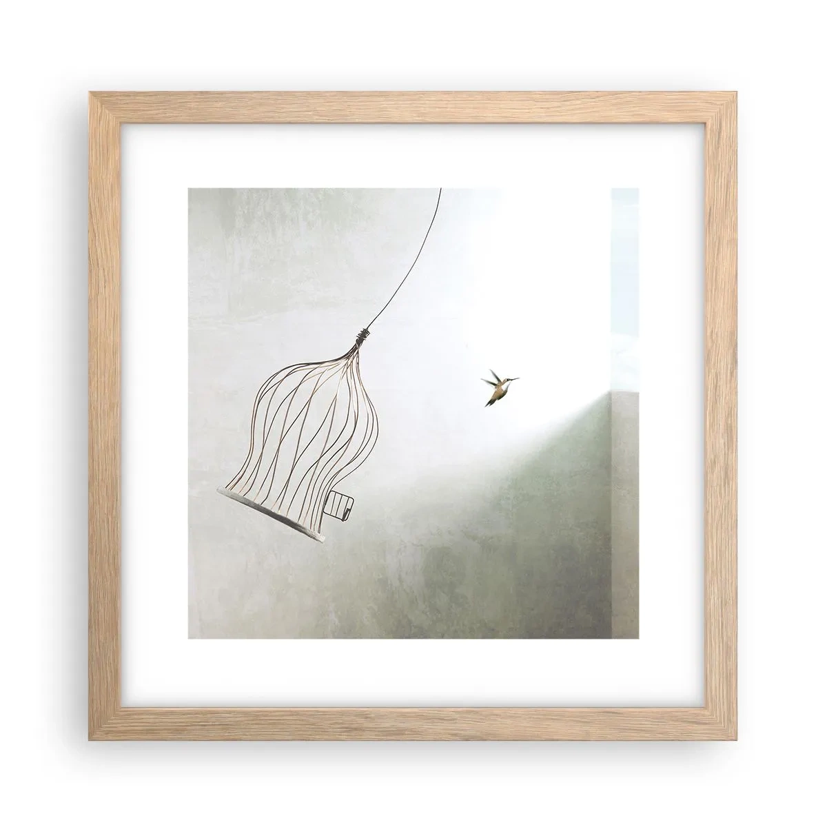 Een poster in een licht eiken lijst - In je element - 30x30 cm