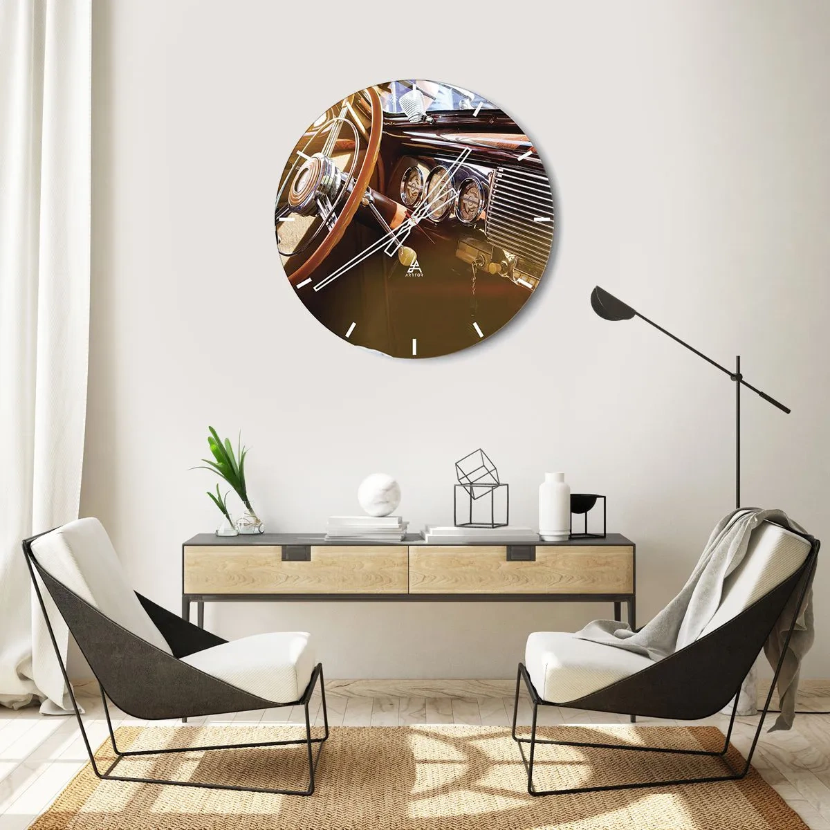 Wandklok - Klok - Een adem van luxe uit het verleden - 40x40 cm
