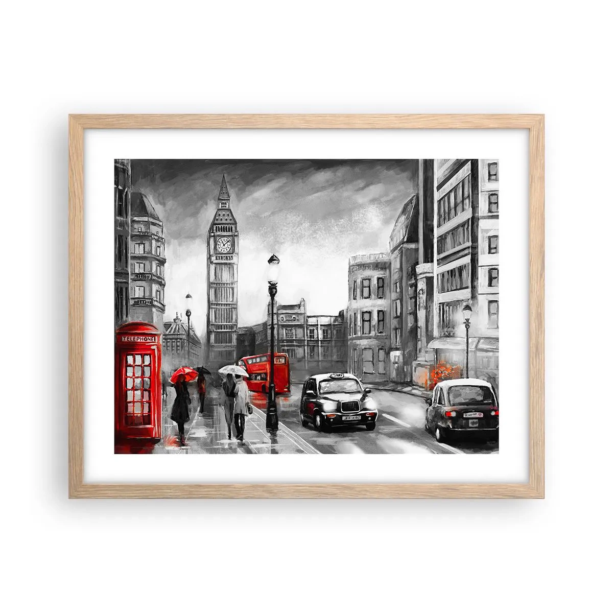 Een poster in een licht eiken lijst - Helemaal geen grijze stad - 50x40 cm