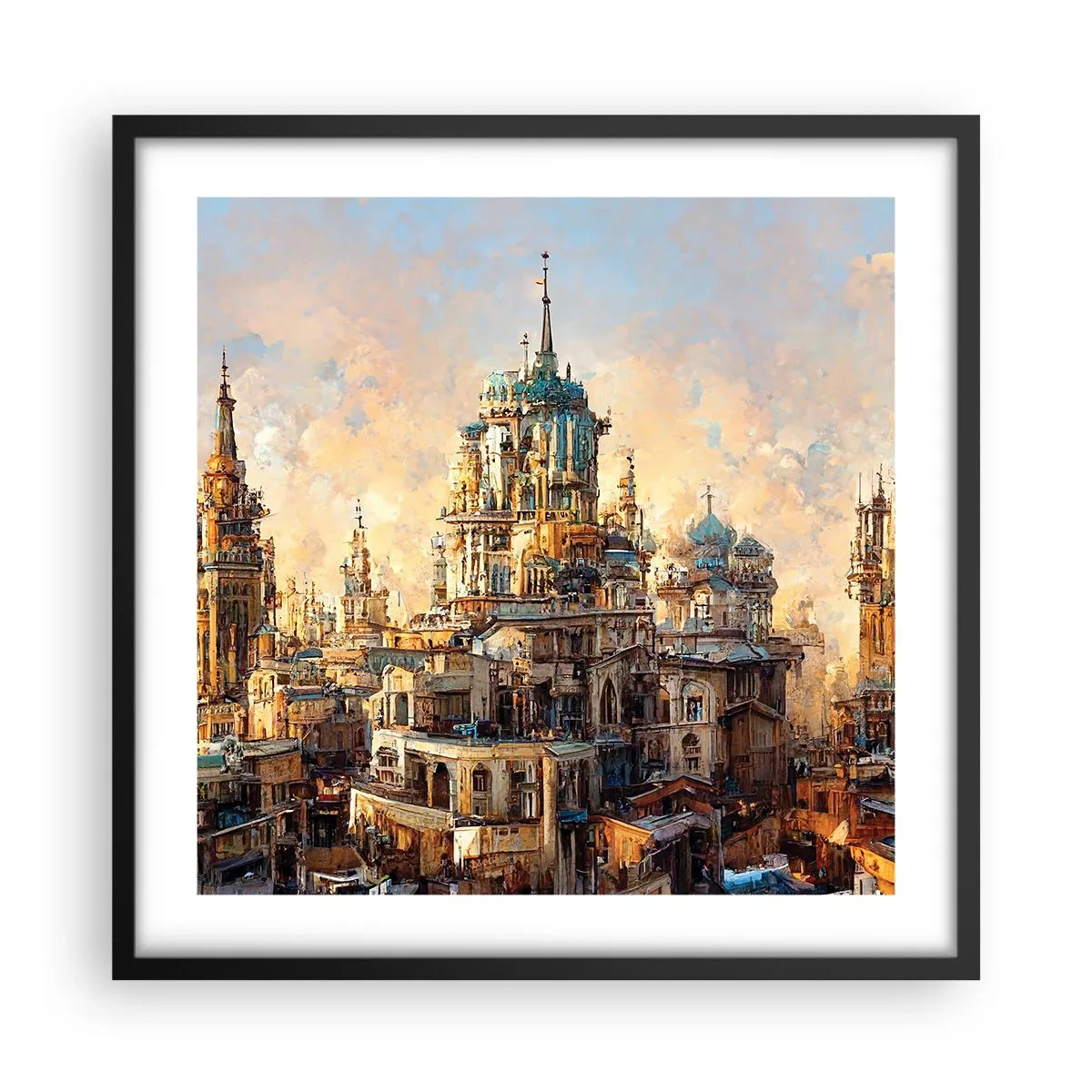 Poster in een zwarte lijst - Stad der steden - 50x50 cm