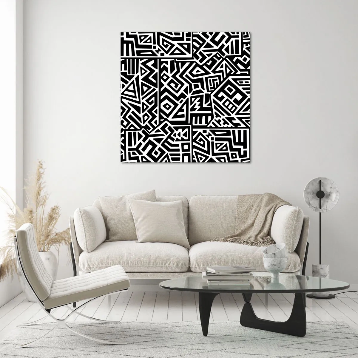 Schilderen op glas - Pre-Columbiaanse compositie - 50x50 cm