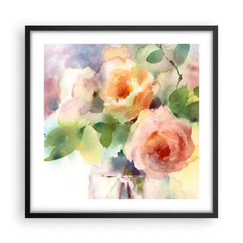 Poster in een zwarte lijst - Delicaat als aquarel - 50x50 cm