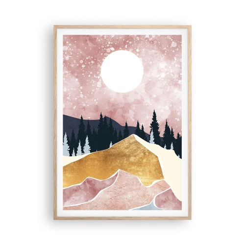 Een poster in een licht eiken lijst - Nachtwacht - 70x100 cm