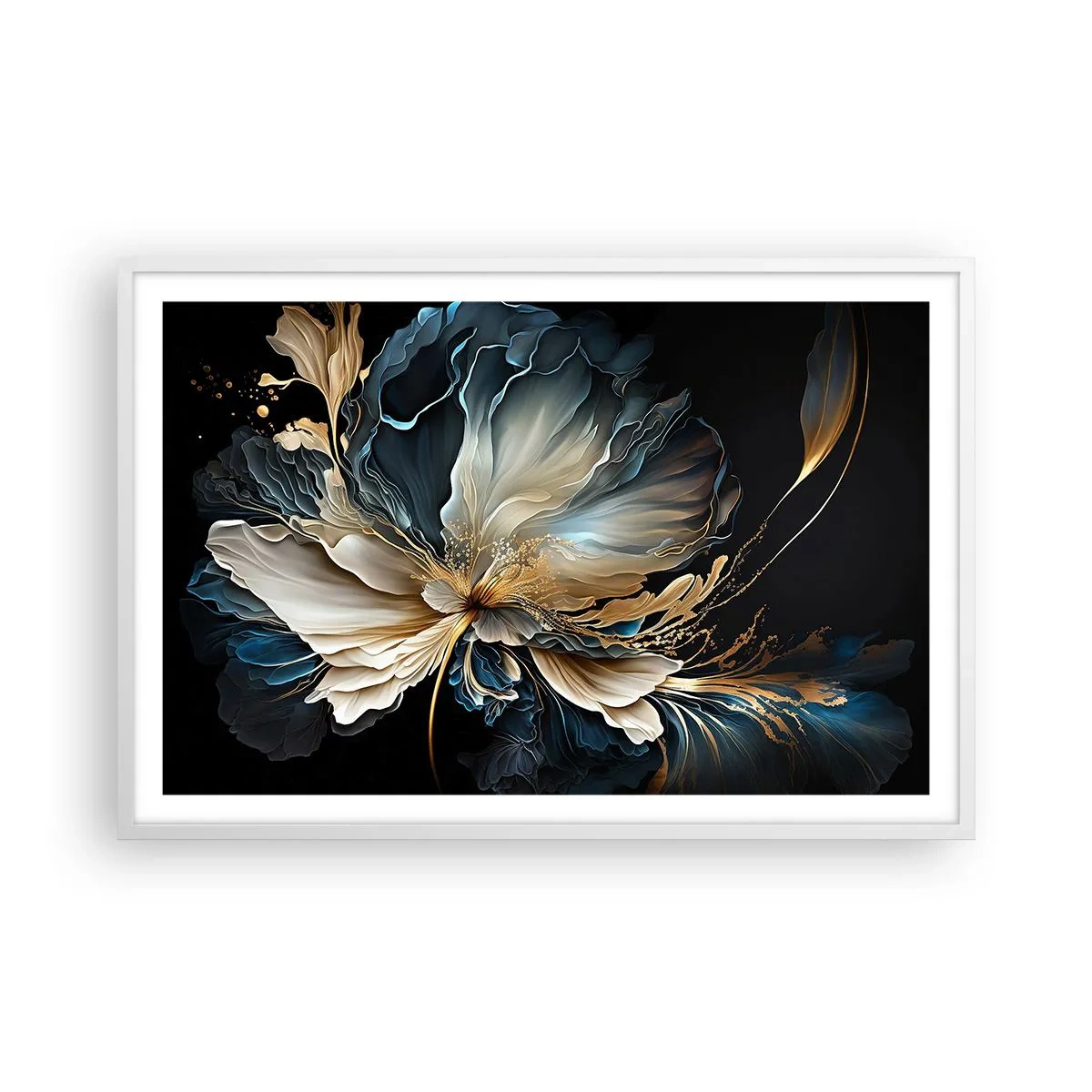 Poster in een witte lijst - Sprookjesachtige varenbloem - 91x61 cm