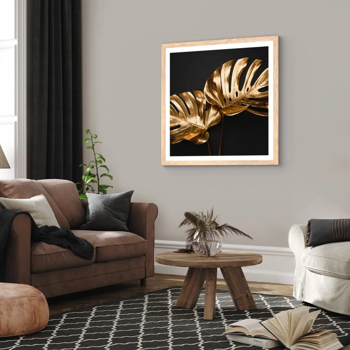 Een poster in een licht eiken lijst - De schatten van de natuur - 40x40 cm