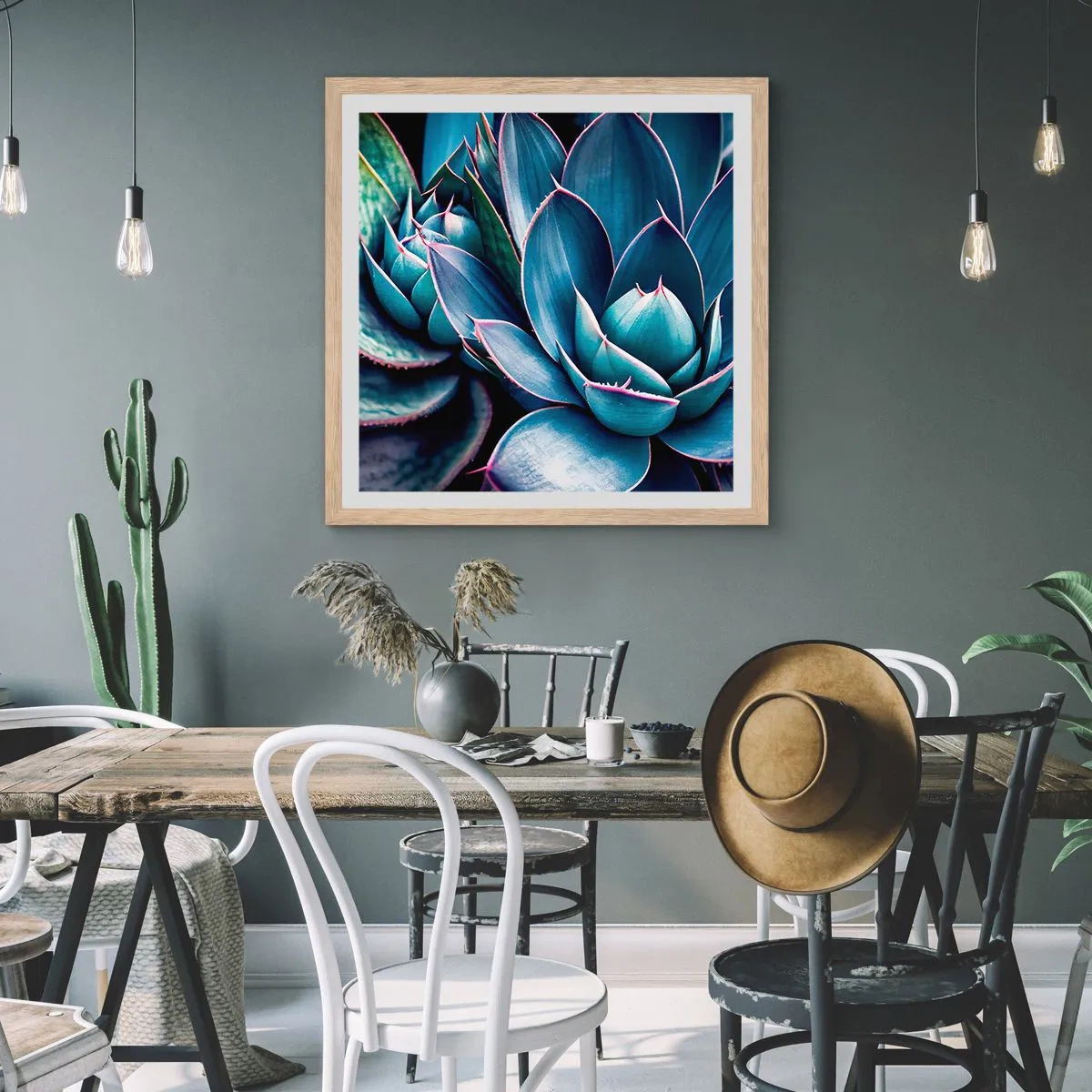 Een poster in een licht eiken lijst - Levenskracht - 50x50 cm