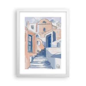 Poster in een witte lijst - Exotische stad - 30x40 cm