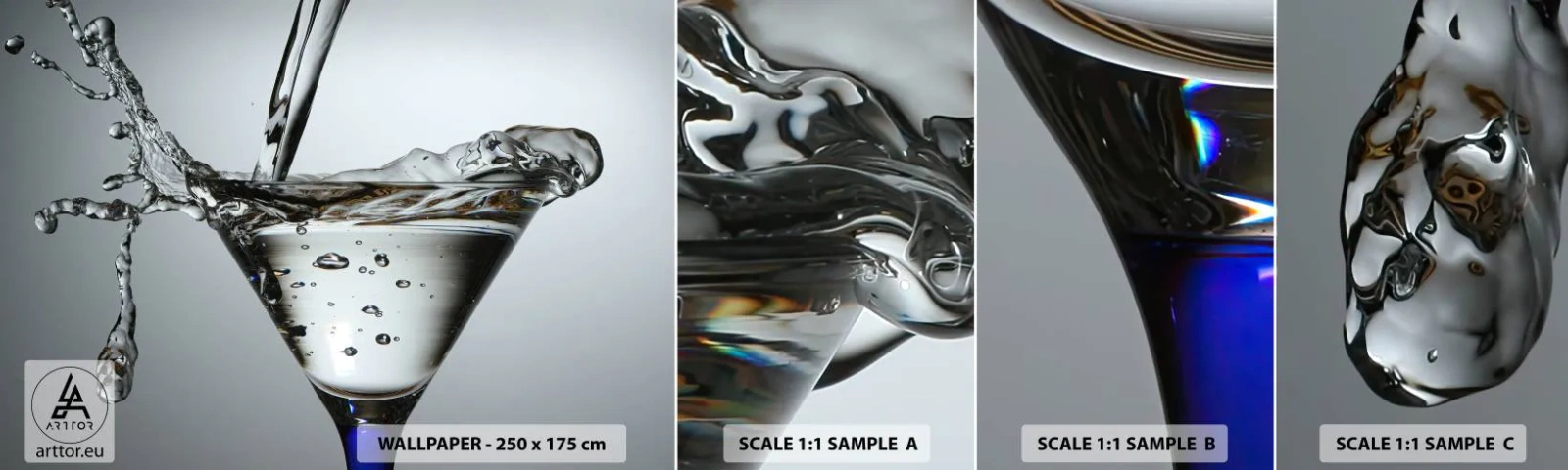 Fotobehang Staaltje Standard Eco - Op de rand van de beker - Glas, Drankje, Gastronomie - 100x30 cm