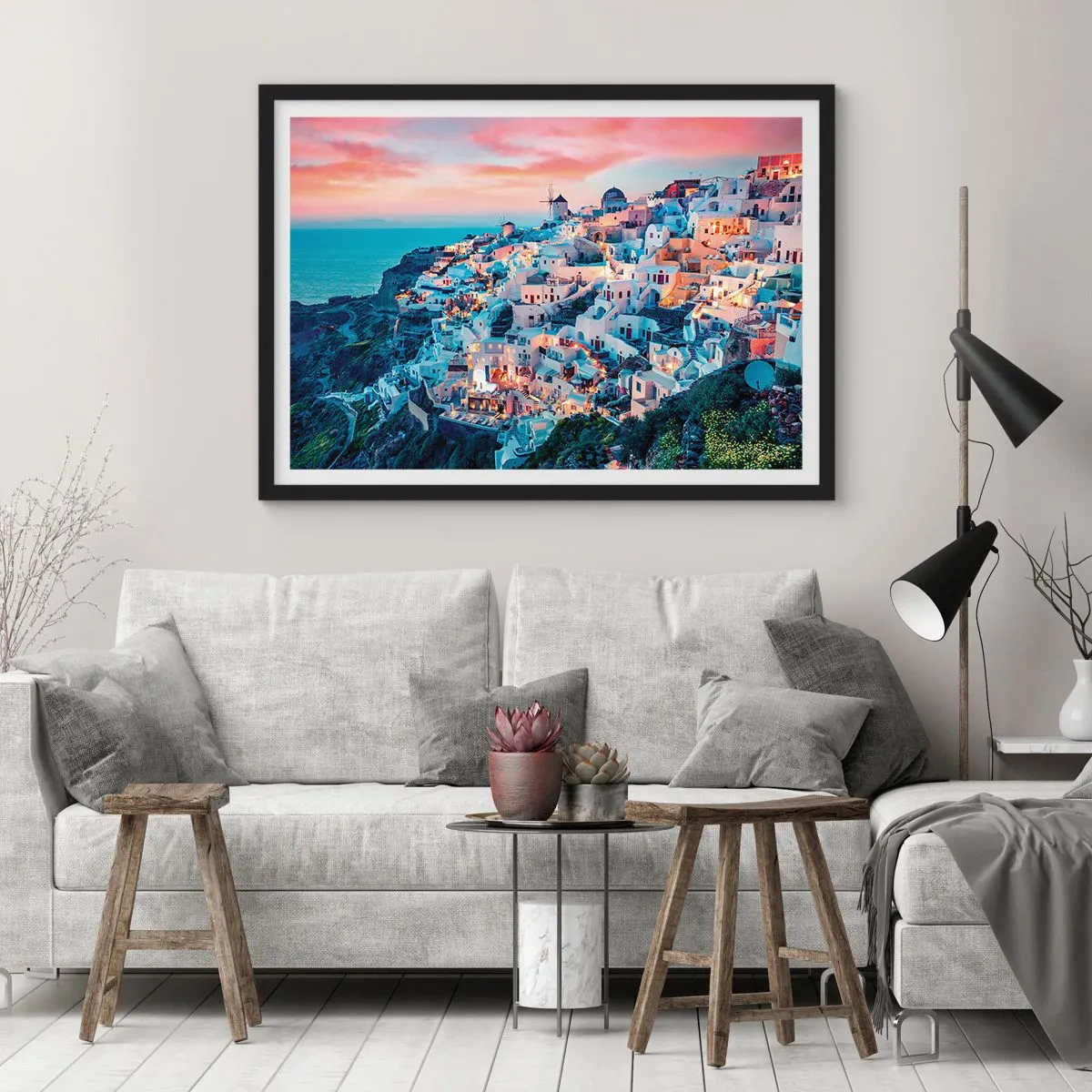Poster in een zwarte lijst - Je geweldige Griekse vakantie - 40x30 cm