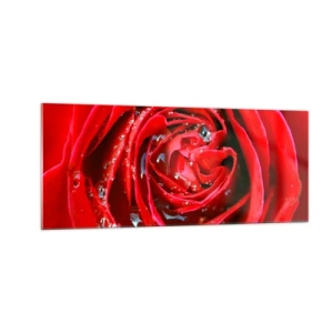 Schilderen op glas - In de dauwdruppels - 100x40 cm