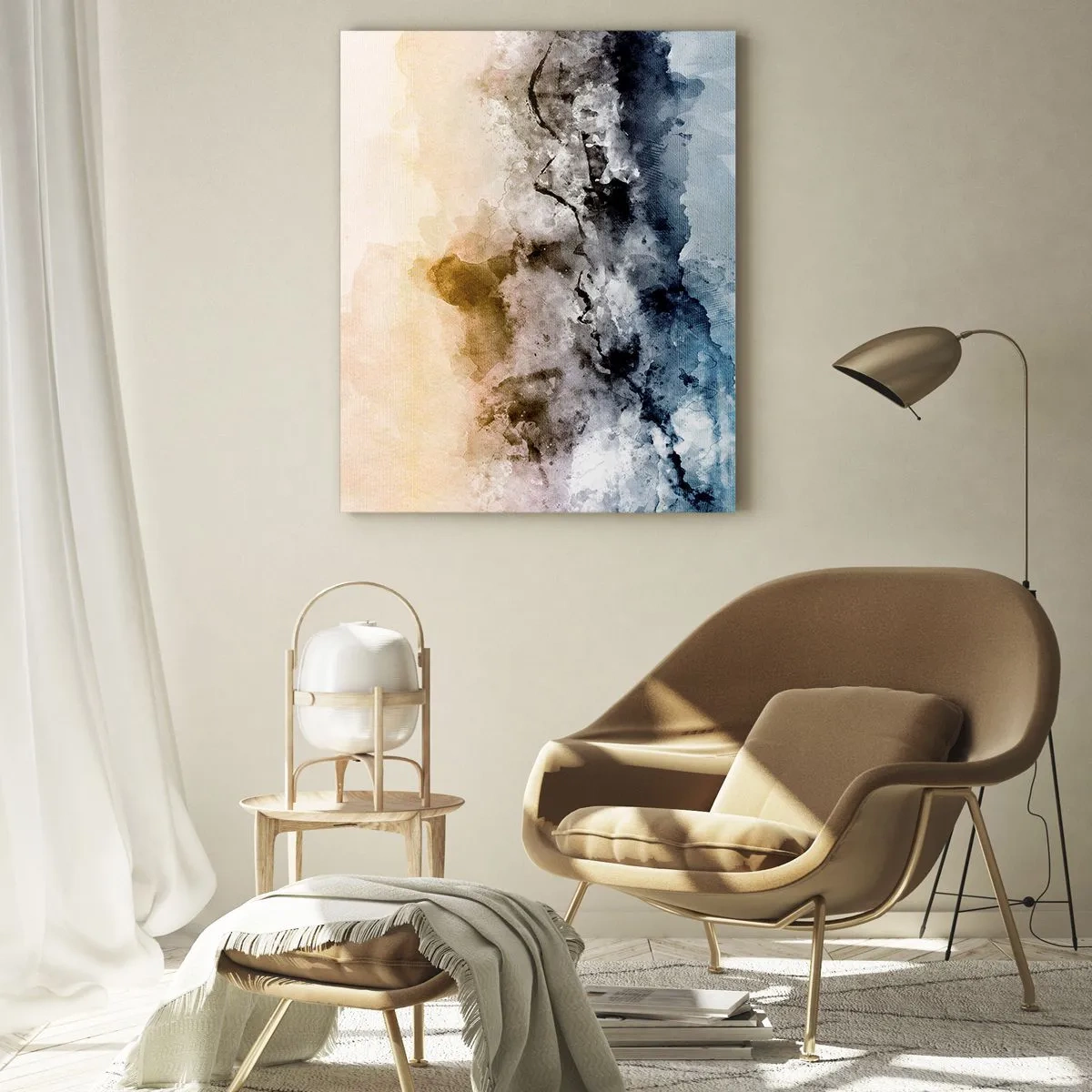 Schilderen op glas - Verdronken in een wolk van mist - 50x70 cm