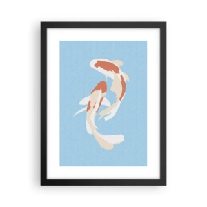 Poster in een zwarte lijst - Spontaan synchroonzwemmen - 30x40 cm