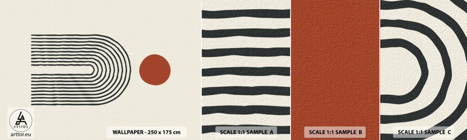 Fotobehang Staaltje Standard Eco - Magnetisme van vormen en kleuren - Abstractie, Grafisch, Modern patroon - 100x30 cm