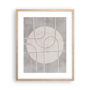 Een poster in een licht eiken lijst - Rond en rechtdoor - 40x50 cm