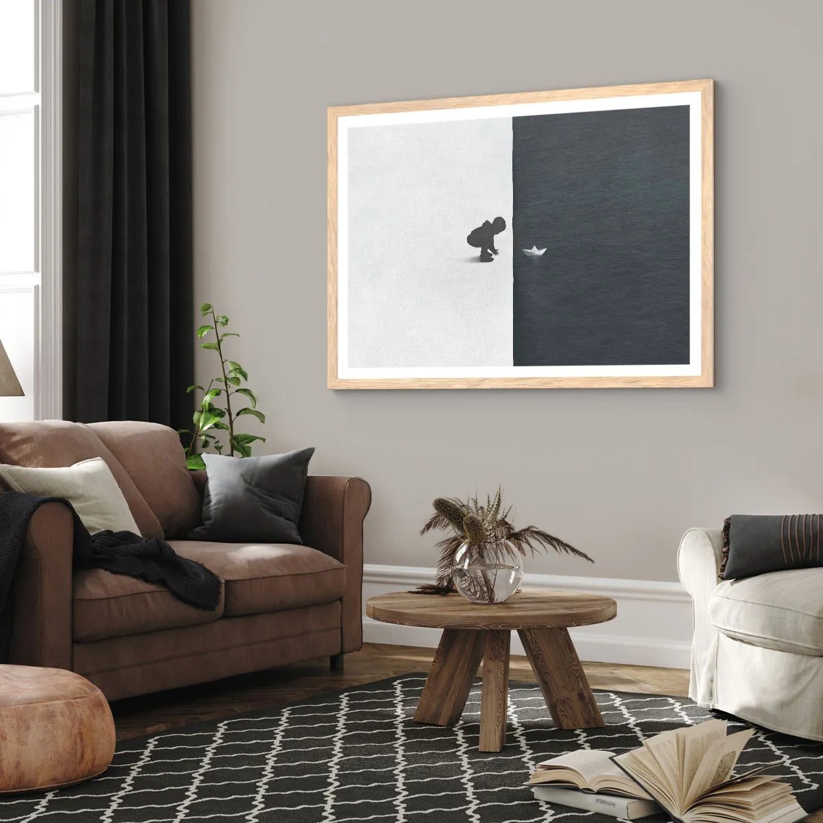Een poster in een licht eiken lijst - Geweldige expeditie - 91x61 cm