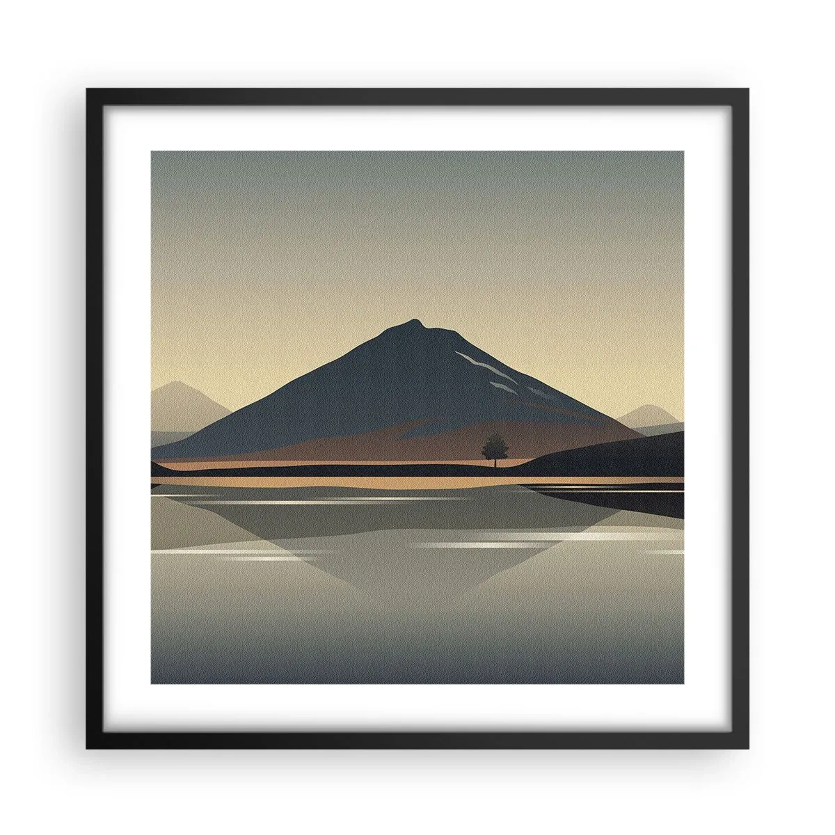 Poster in een zwarte lijst - Spiegelreflectie - 50x50 cm