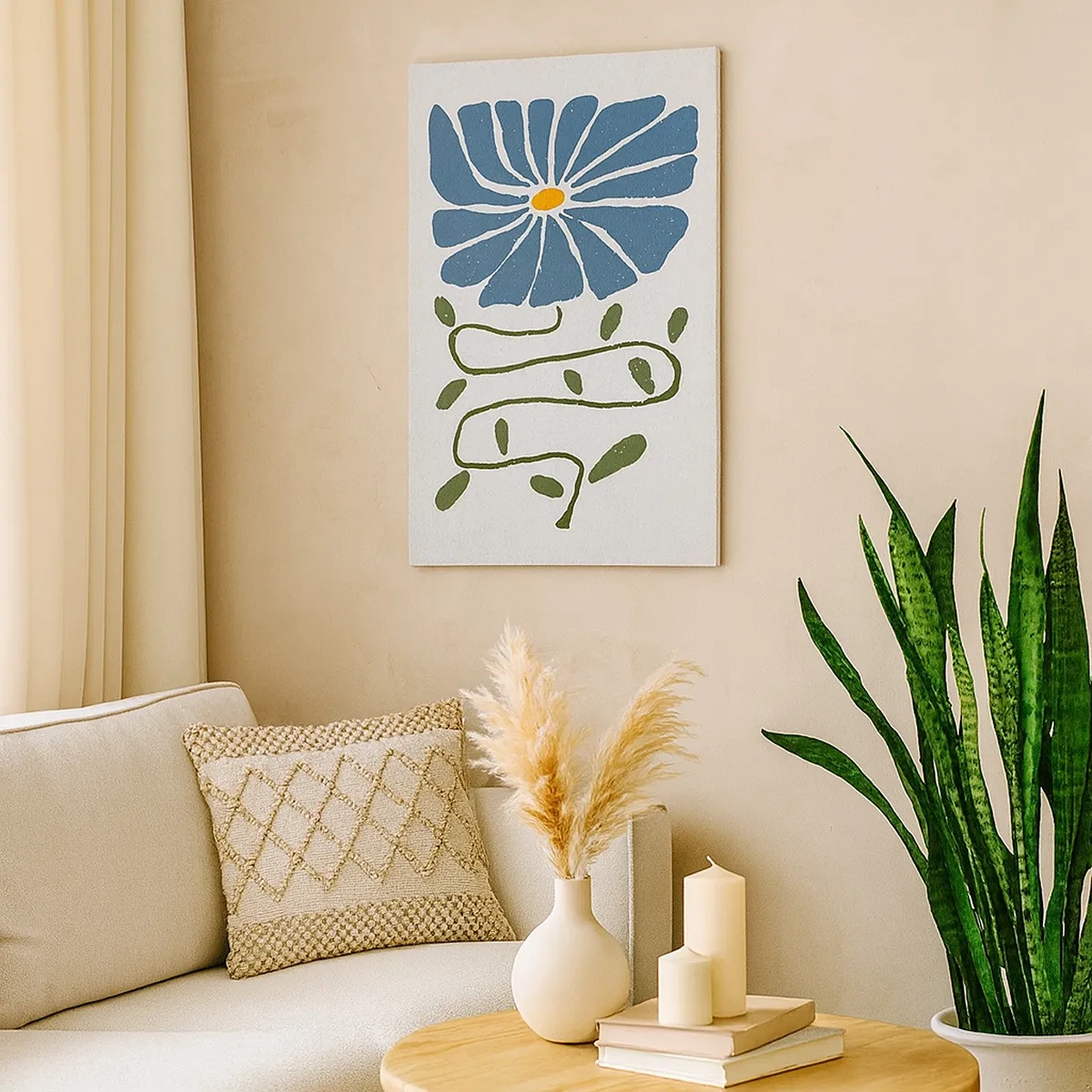 Schilderen op canvas - Van een tak tot een bloem - 50x70 cm